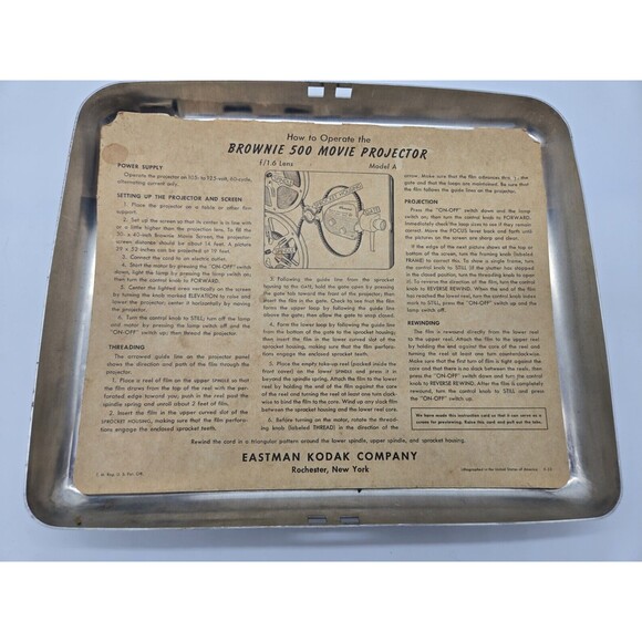 Vintage Kodak Brownie 500 Electric Movie Projector Reel WORKS Has Working Bulb - Picture 8 of 17